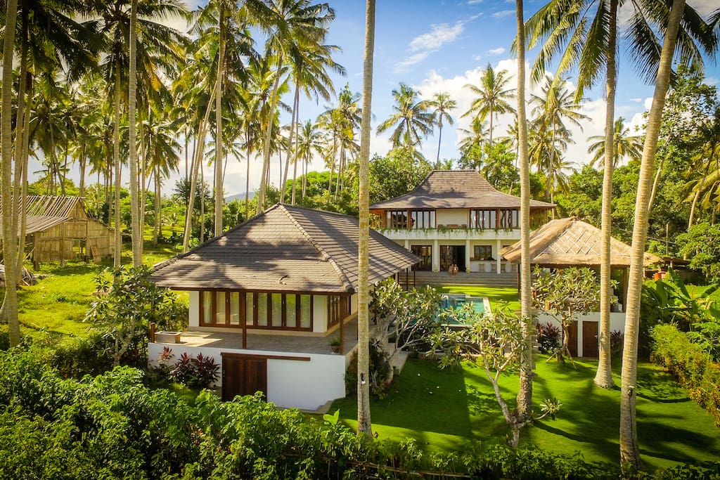 Villa is located at the beach and surrounded by lush nature