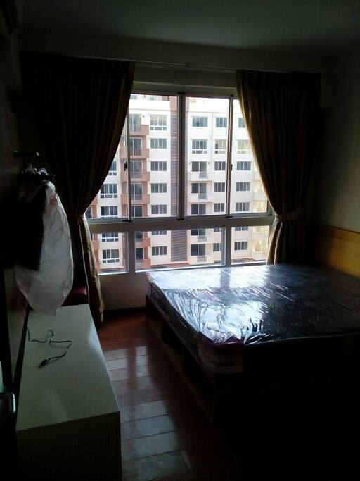 Bedroom with windows