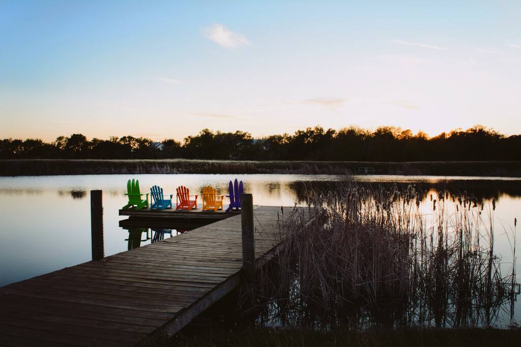 The large pond has a great dock. You are welcome to bring your own tackle for catch and release.