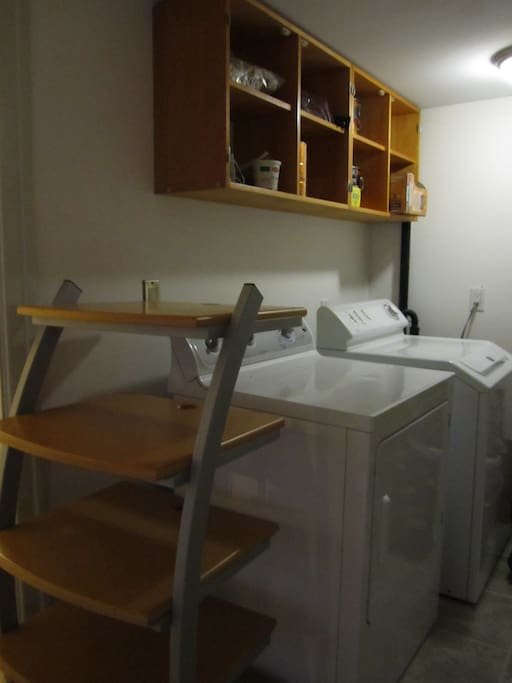 Washer and dryer within the house.