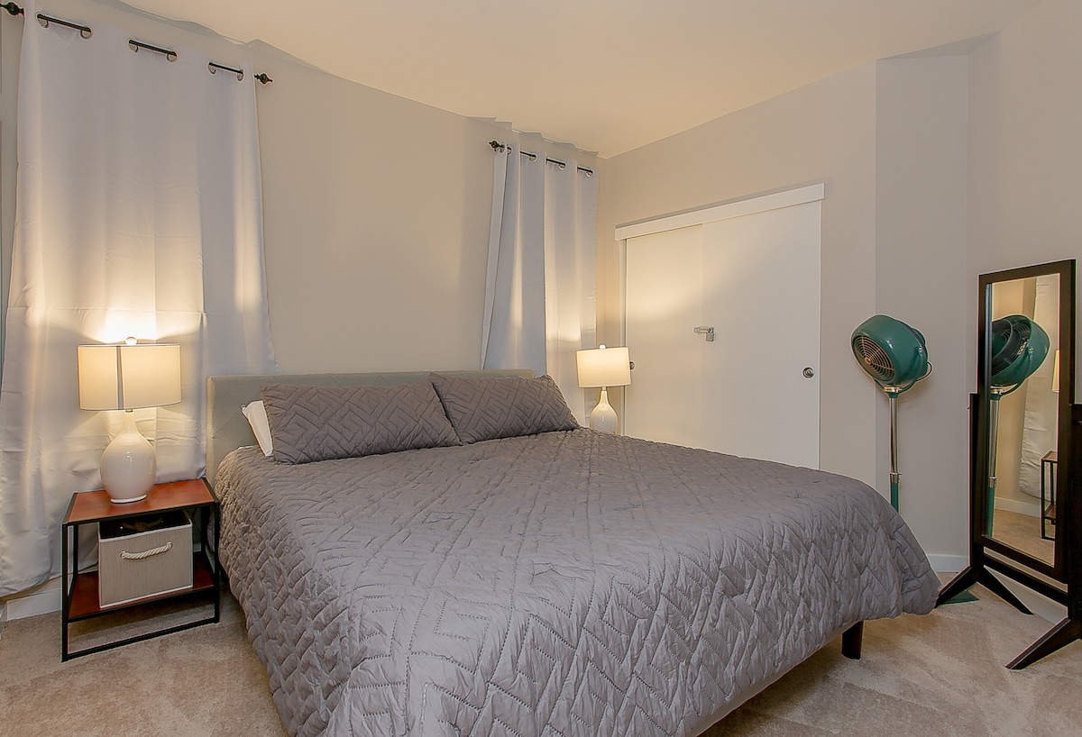 Master bedroom with King memory foam mattress. Smart TV will be COMING SOON!