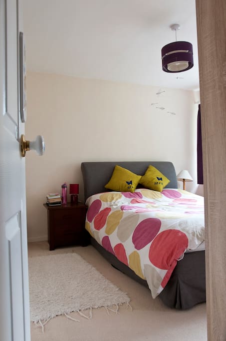 Master bedroom with IKEA double bed