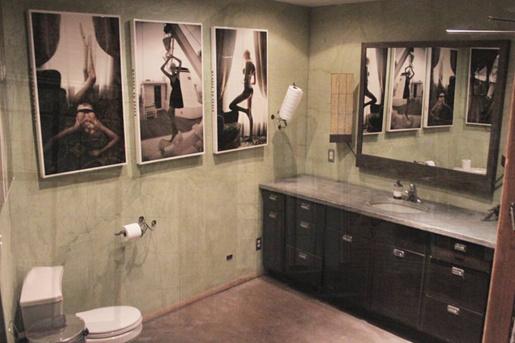 Gorgeous bathroom with shower.