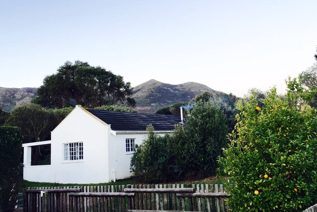 Cottage from the side with mountain views