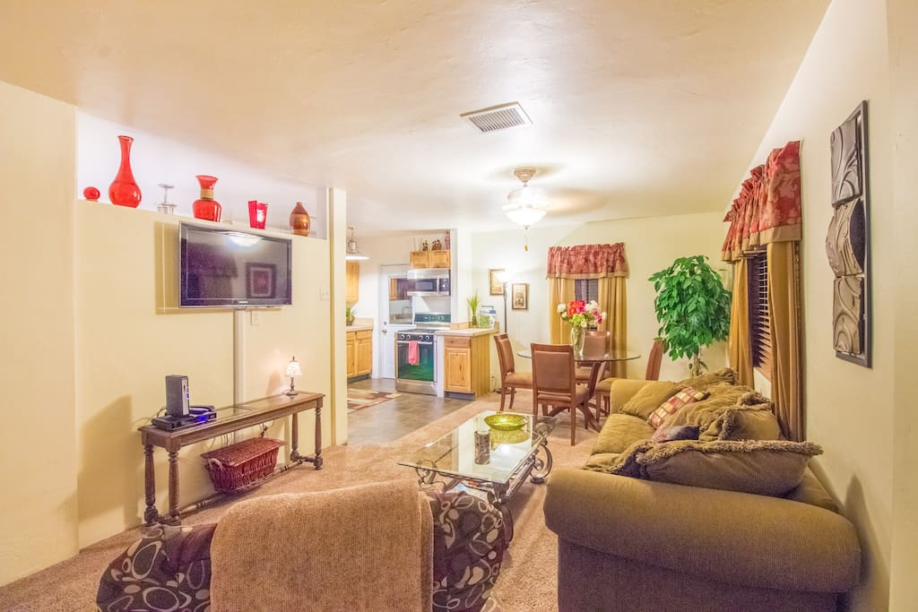 Comfortable furniture to relax in while watching a movie...