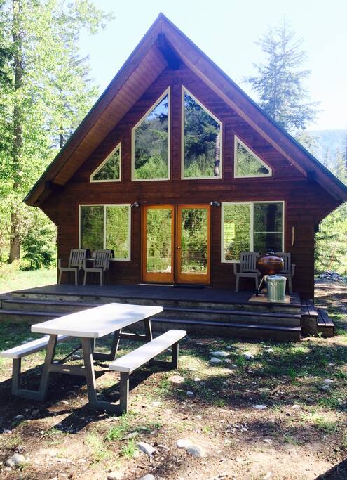 Back porch, with views of a seasonal side stream of the Methow River.