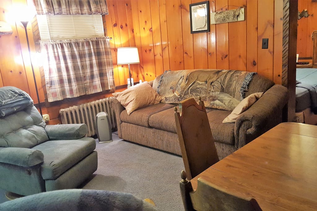 Recliner and queen sleeper of kitchette suite