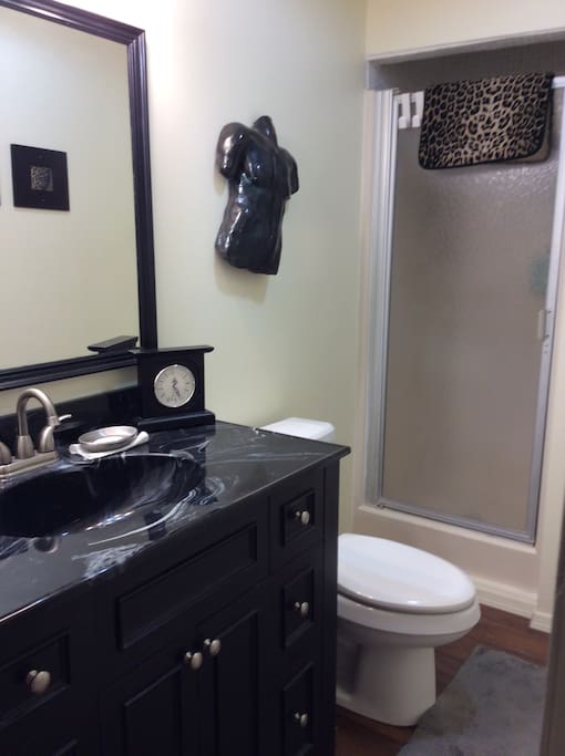 Private bath with shower