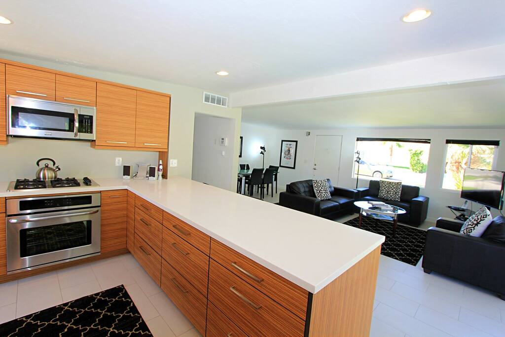 open plan kitchen with state of the art appliances