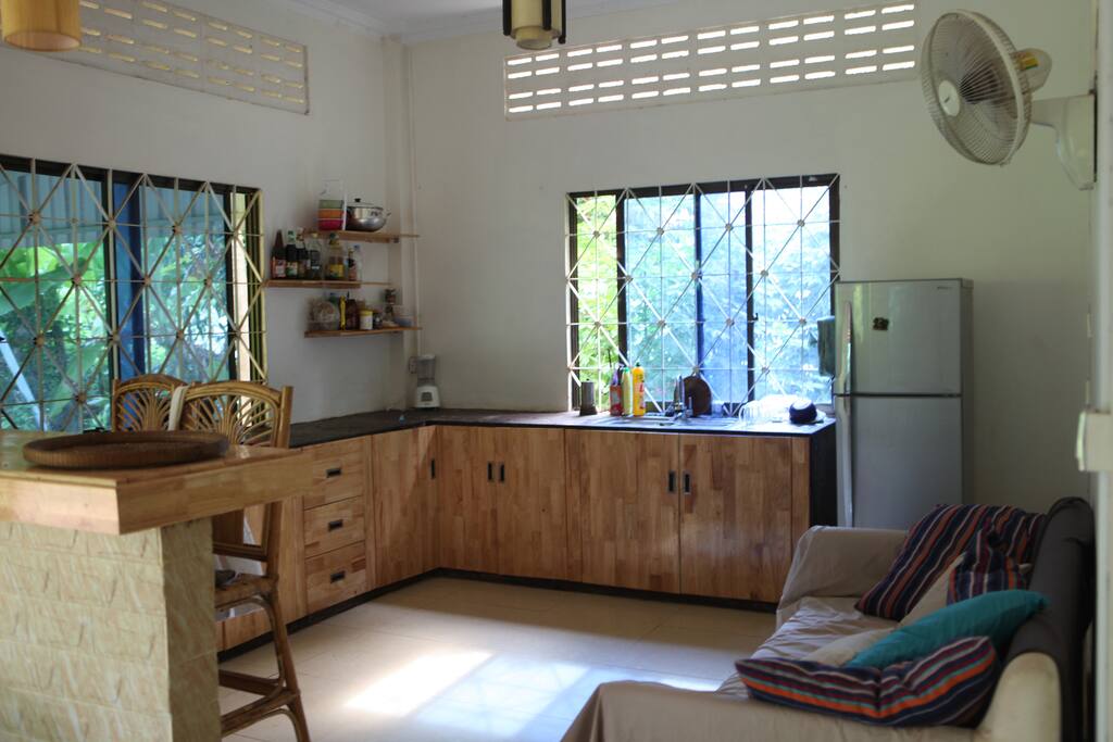 the kitchen