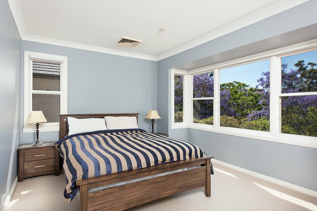 1st bedroom with a double bed
