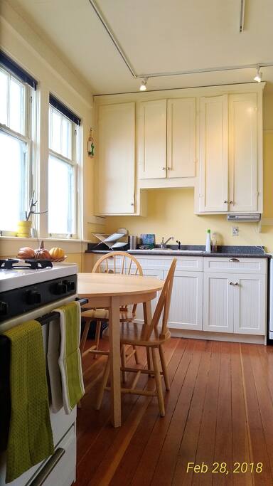 Relax with a cup of tea in the bright sunny kitchen