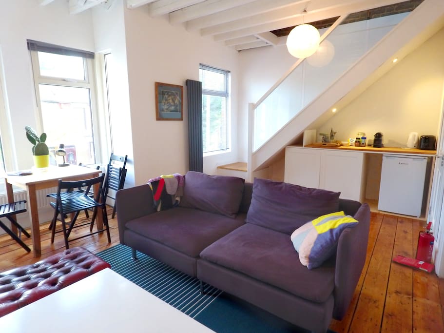 Your own lounge and kitchenette