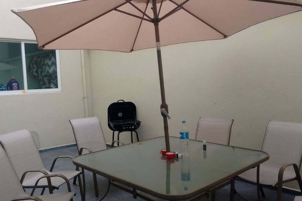 terraza, asador