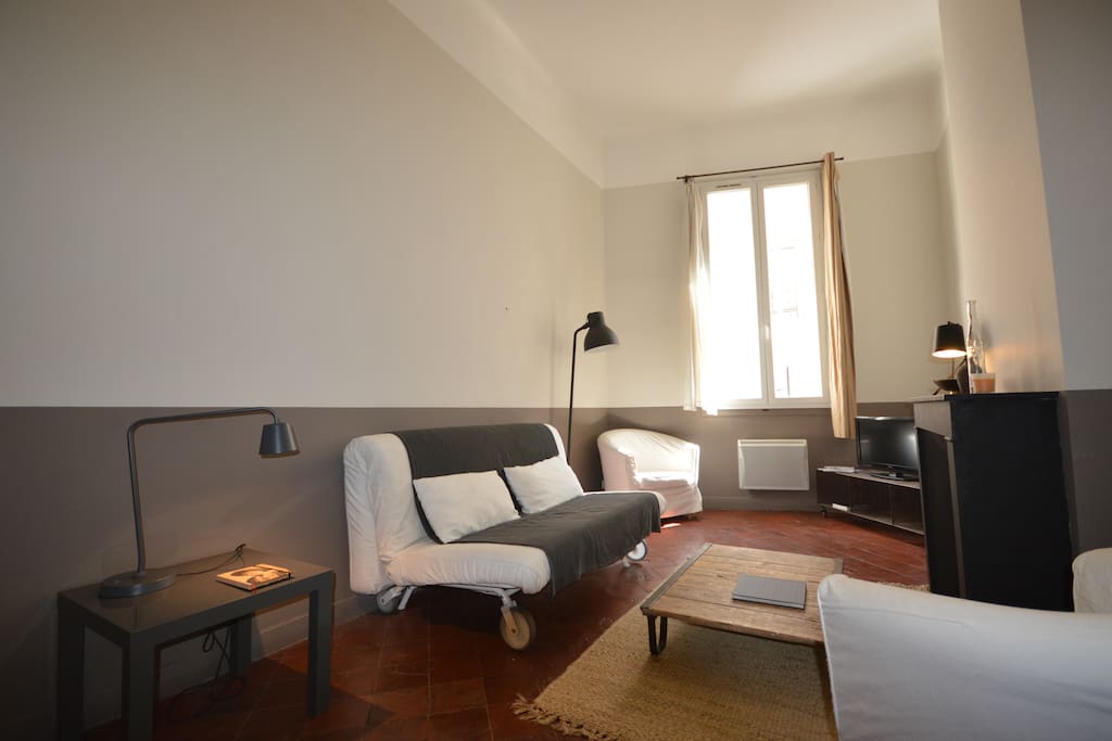 vue du séjour avec canapé BZ