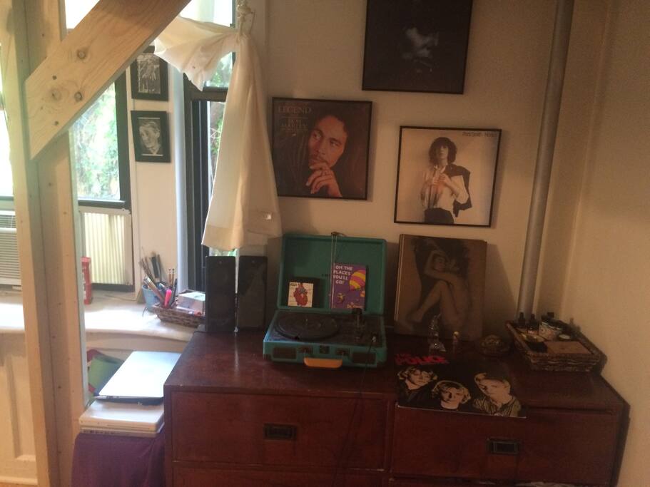 Music corner in the nook with record player you're welcome to use!