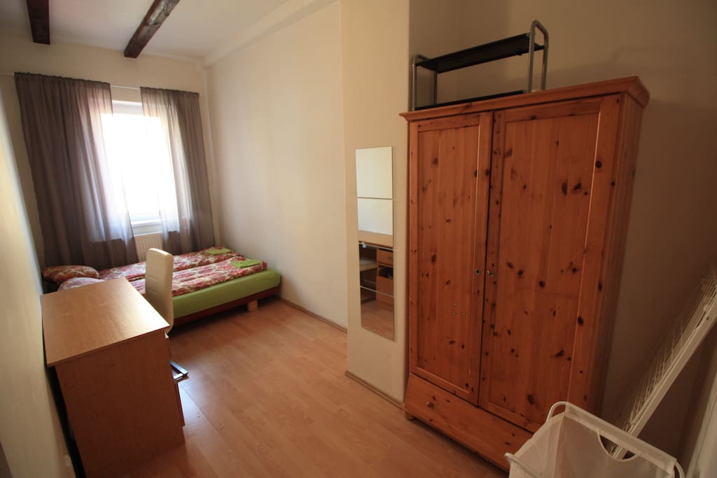 your private bedroom, writing desk, chair, wardrobe