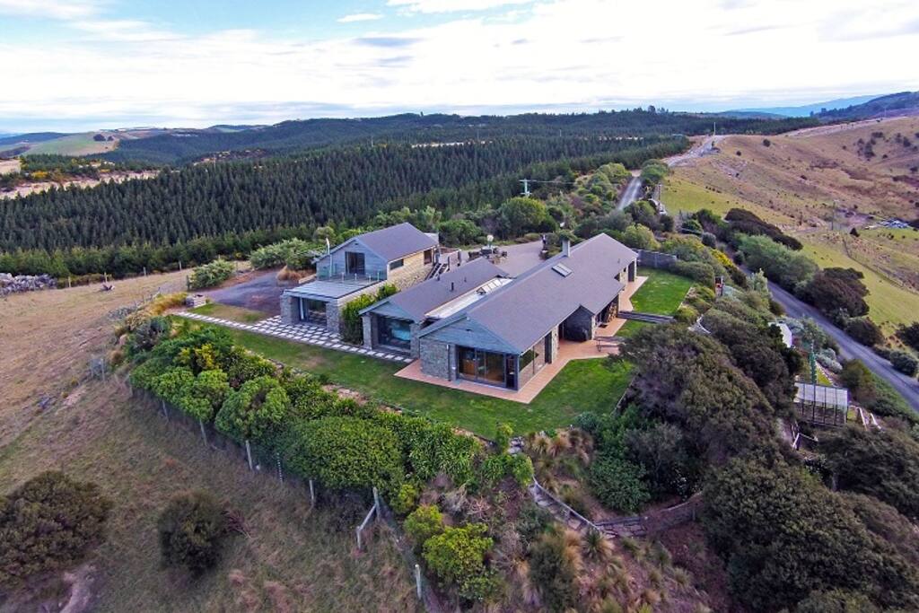 Apartment on the left and behind is the farm and forest view