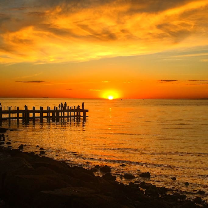 The Brighton foreshore is only 5mins walk away. Stroll along & take in the gorgeous sunsets. I took this photo on an evening run with my iPhone.