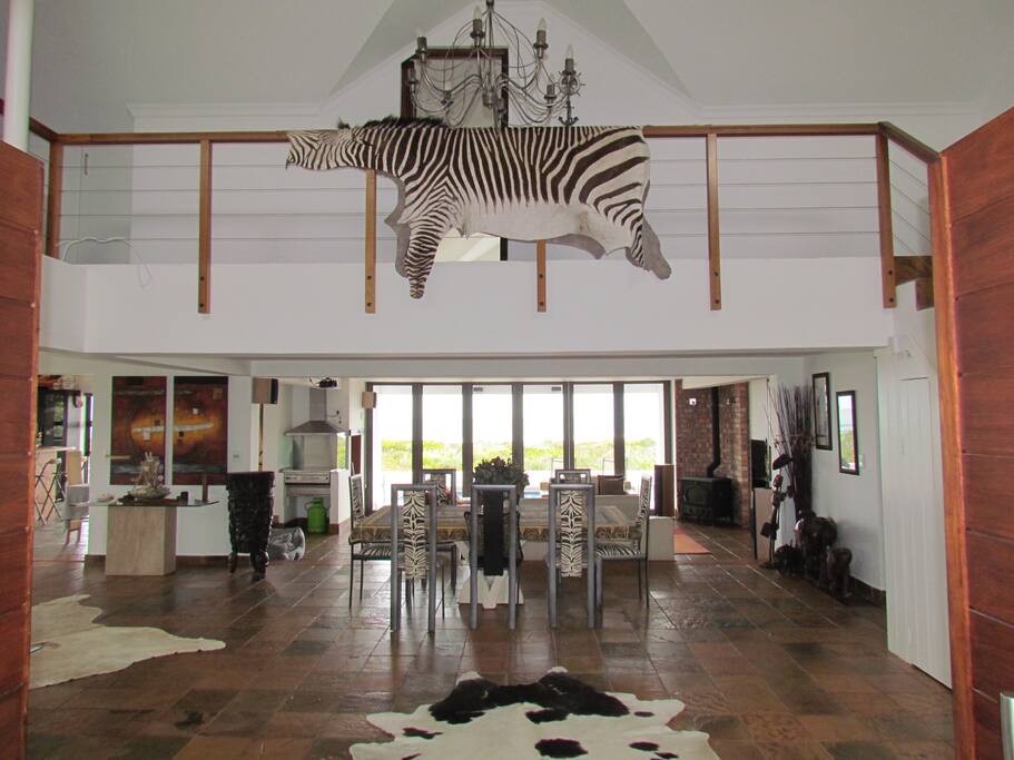 The open plan view you see on entering the property