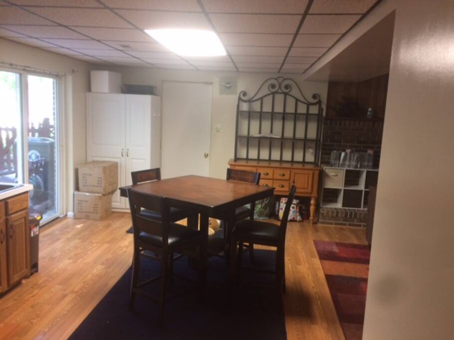 Another view of the Kitchenette with sliding glass doors to the outside deck.