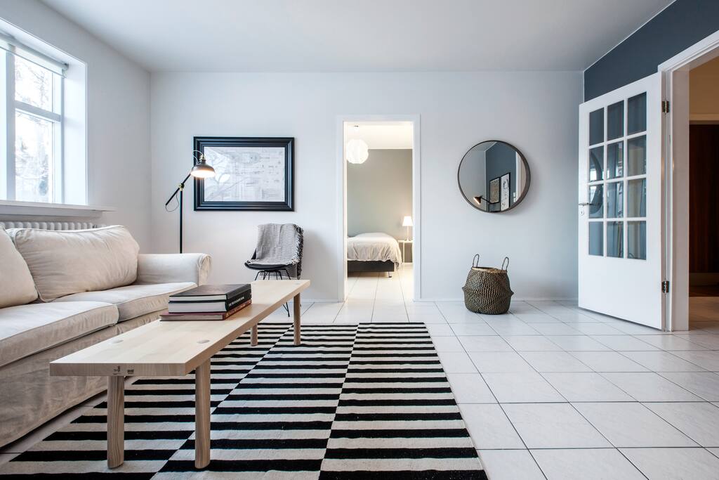 The living room.