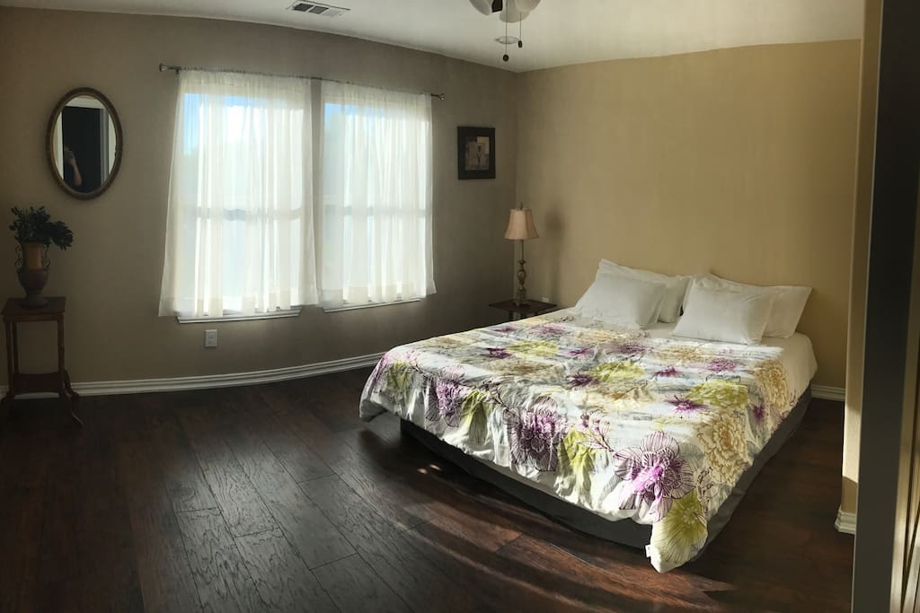 Private Room with King-size bed, lots of light, quiet at the back of the house with nice garden view