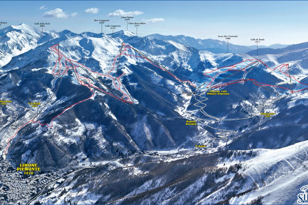 Riserva bianca Ski area Map