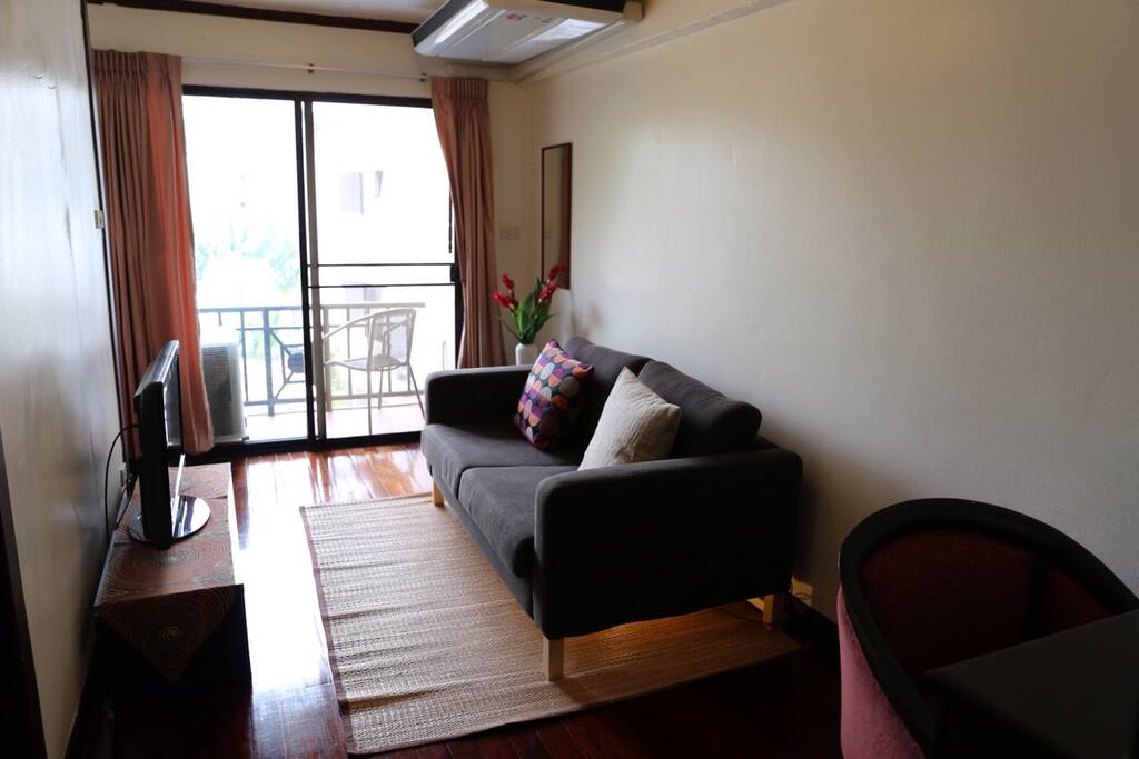 Living room with a balcony