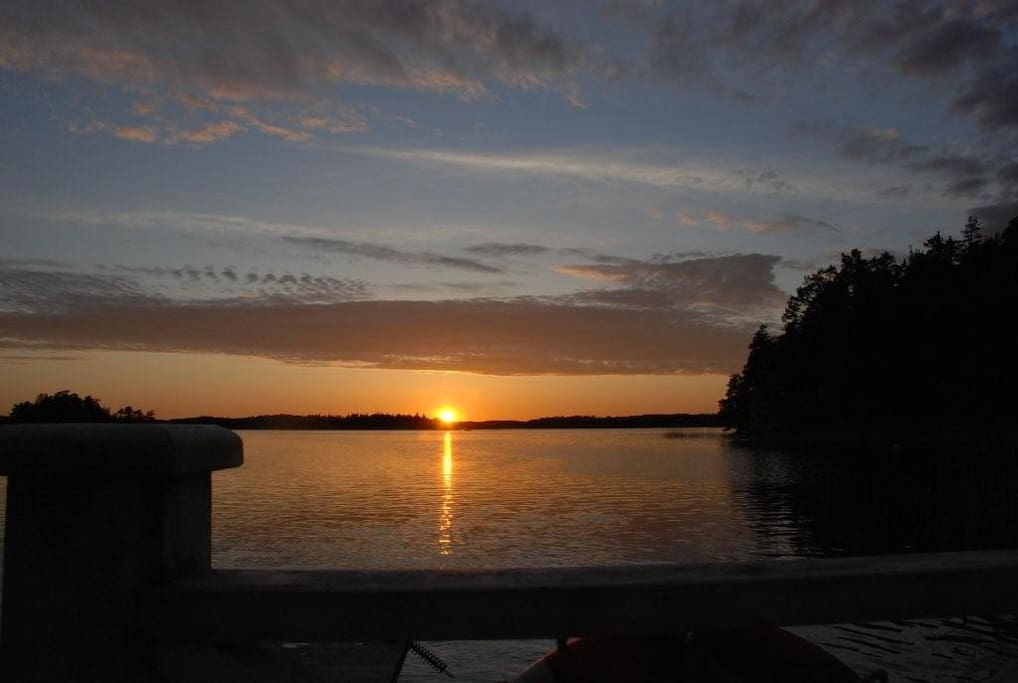 Sunset over the lake Båven