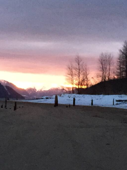 Sandy Beach in winter. This is a favorite walking spot of ours and is less than a mile down our road.