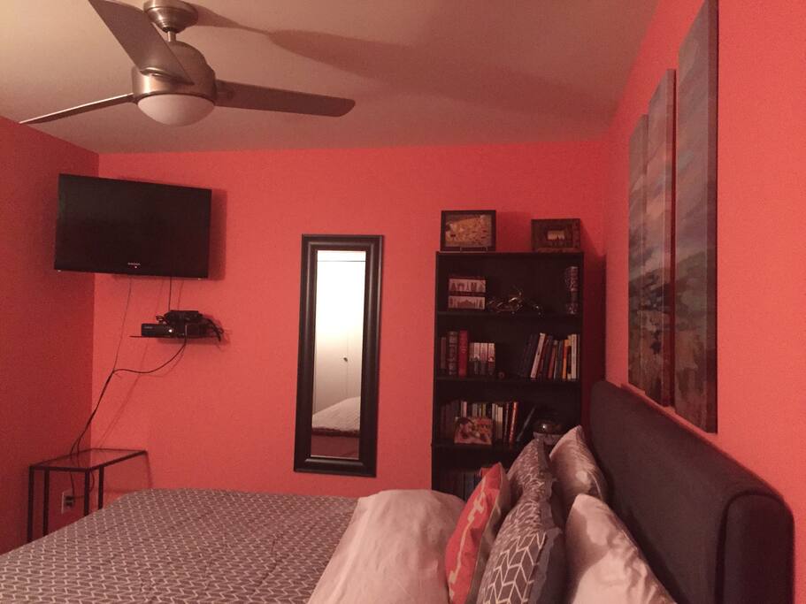 Check out the new bed frame and cushioned headboard! Updated July 2016!