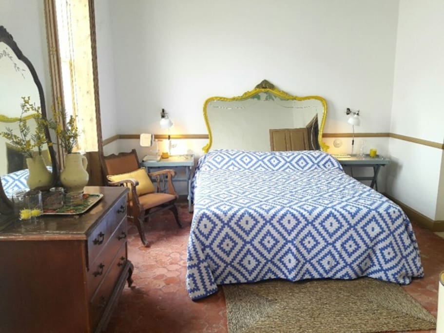 Bedroom 2 with en-suite shower-room, comfy sofa/seating area and pretty terrace