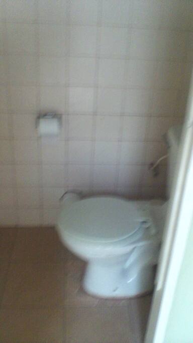 Brand new bathroom with stand in shower.