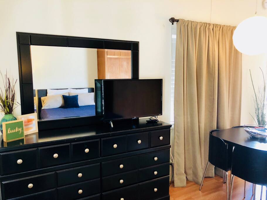 Large dresser and Roku tv