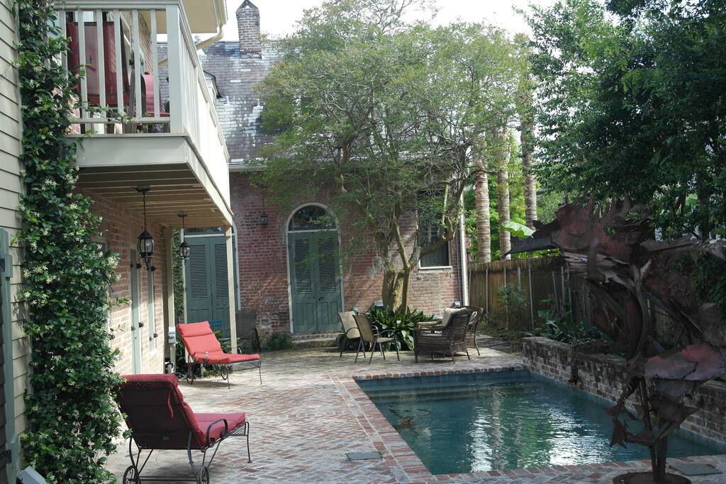 We are overlooking the pool