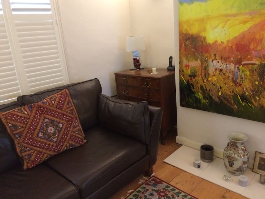One corner of the 6.5m x3.5m sitting room