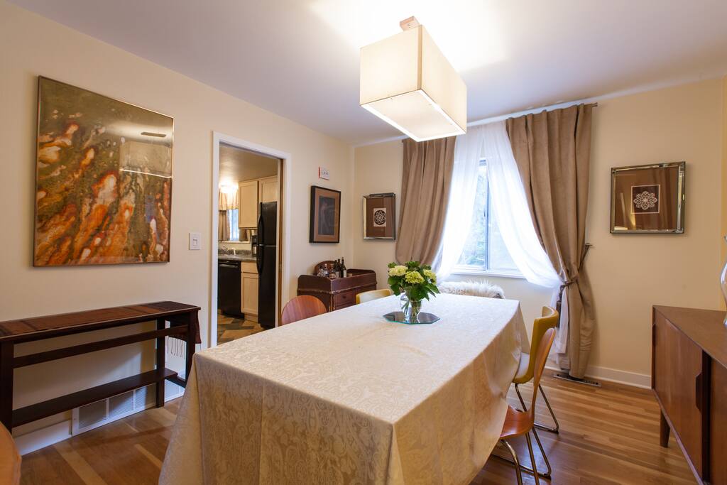 Dining room can be closed off from kitchen with sliding pocket door.