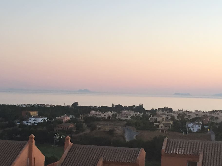 View to Gibraltar (R) and Morocco (L)
