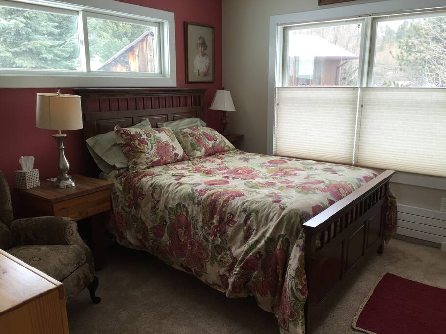 Well-lit guest bedroom