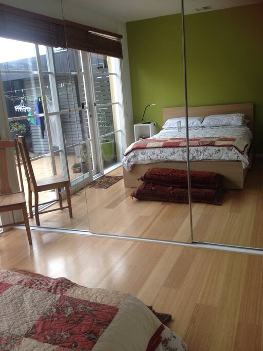 Light and airy room with wardrobe space