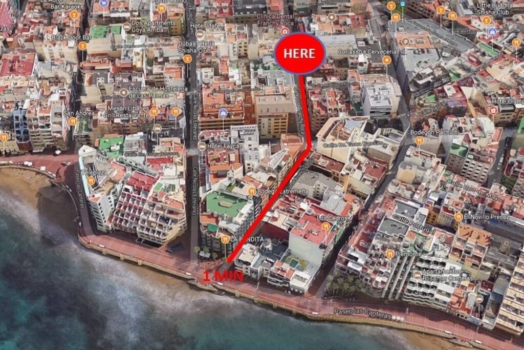 A menos de 1 minuto de la Playa de Canteras / Less than 1 minute from Playa de Canteras