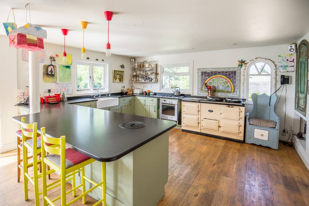 The kitchen area