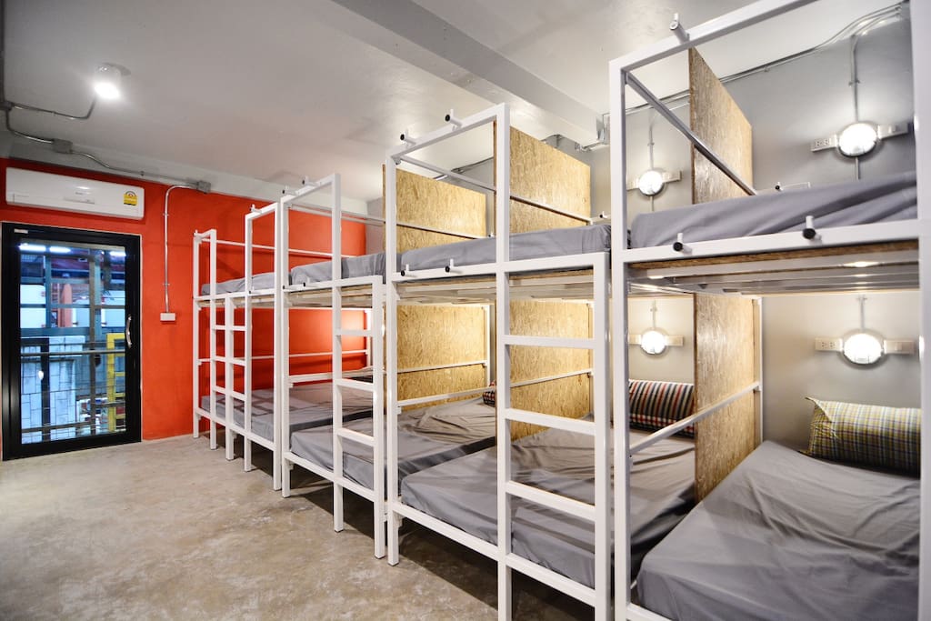 Mixed dorm 10 with an air conditioner, free Wifi, good natural light & ventilation, soft bed lined plus pillow and blanket