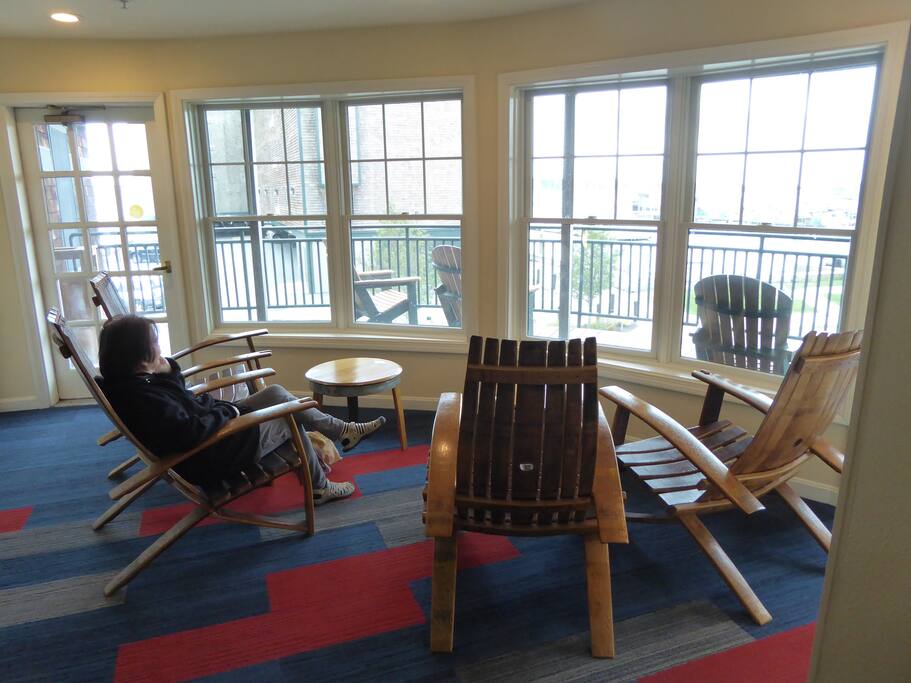 Common area with a water view