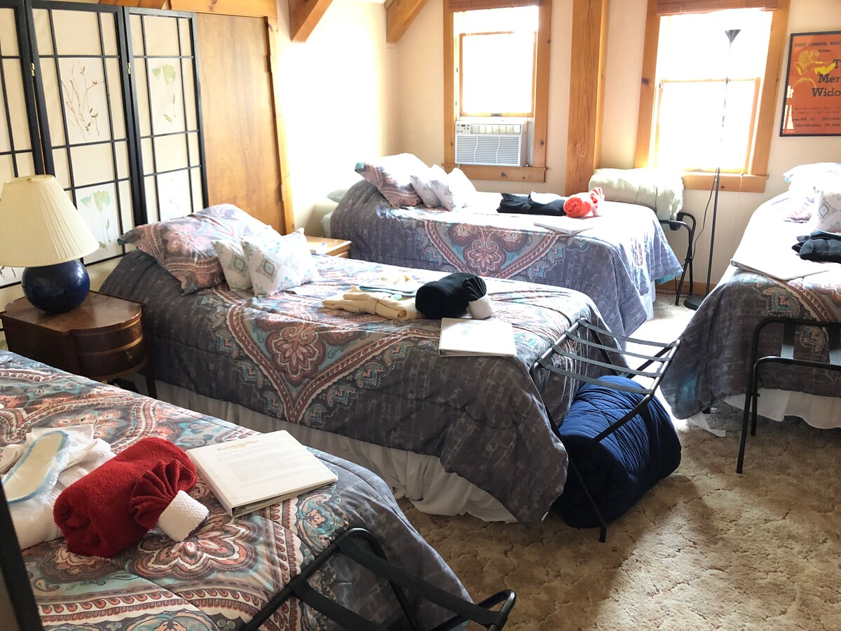 Mjane Mzuri, roshani ya kulala (malkia 1, mapacha 3)