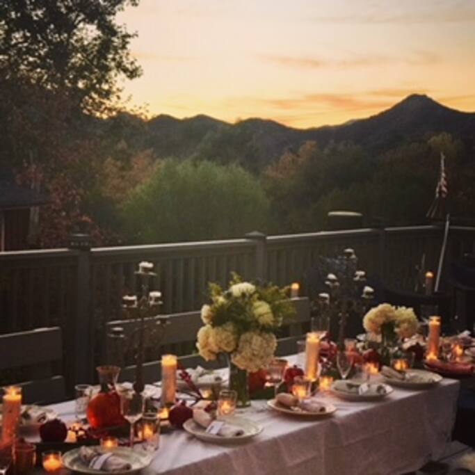 Enjoy dreamy sunset outdoor dinners and hear yourself say out loud, "Is this real life?"