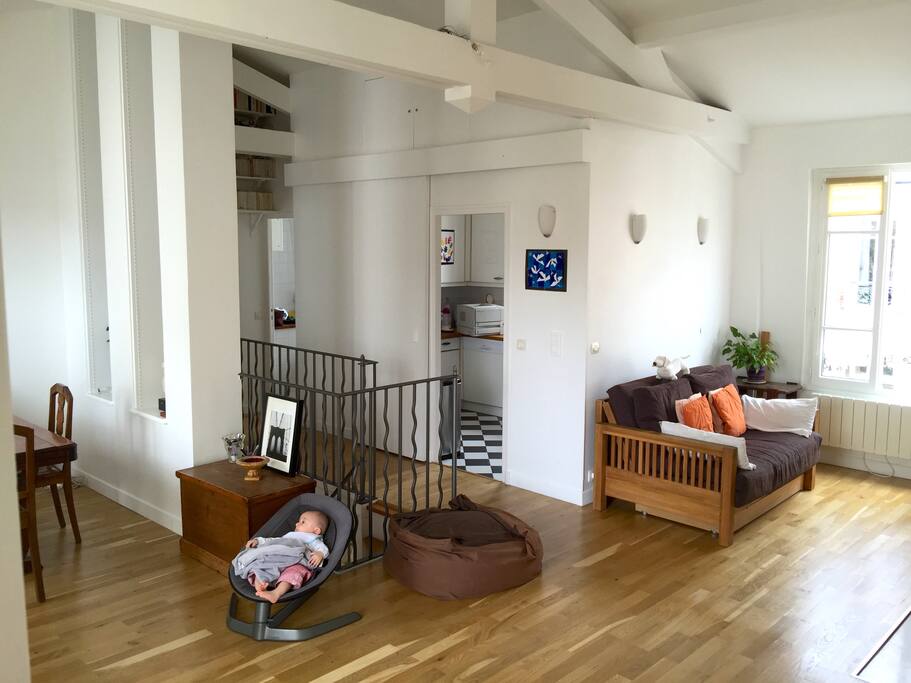 Family room and separate kitchen