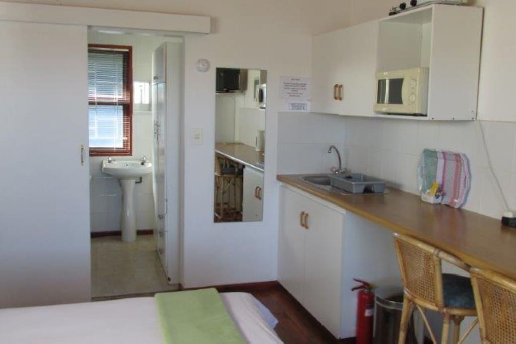 The bathroom from the sleeping area