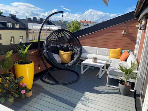 Stylish Grünerløkka penthouse with rooftop terrace